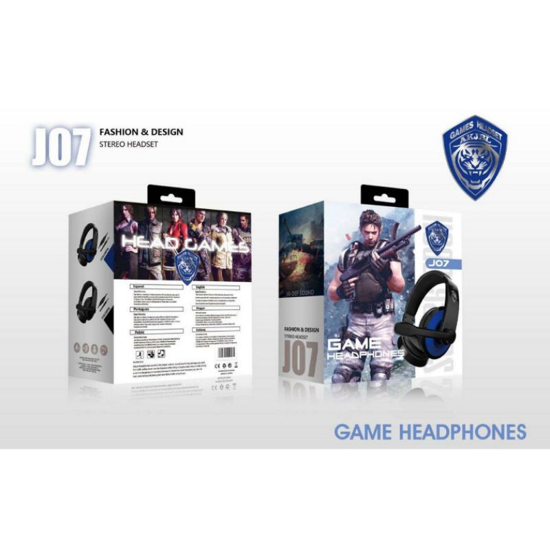 Game Headphones Tipe J07 / Headphone Gaming 3.5 MM No Delay / Headset Headphone Gaming