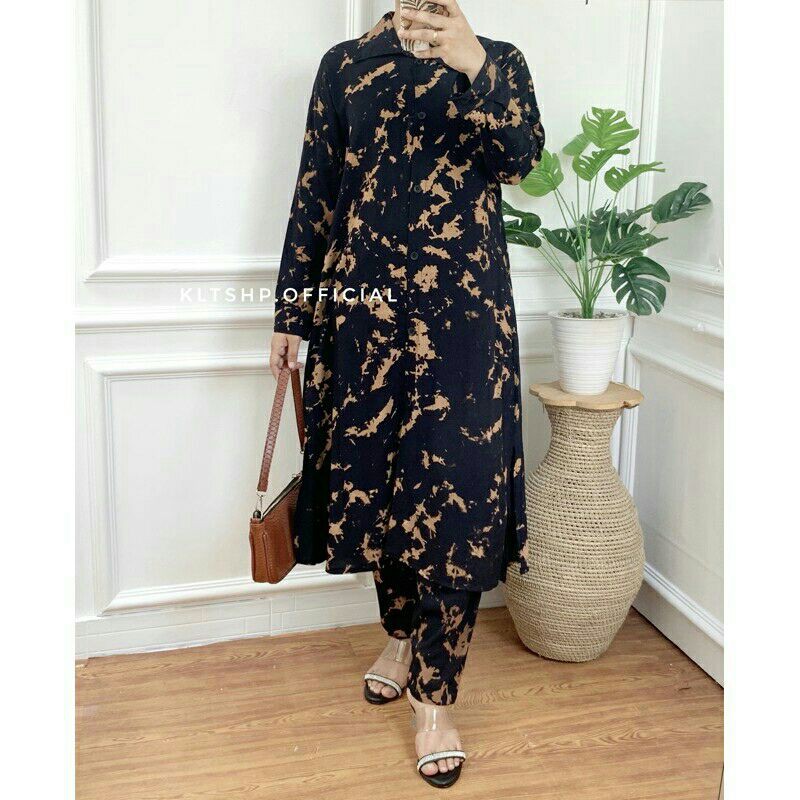 ONE SET LONG TUNIK // ONE SET TYEDIE TUNIK// ONE SET MURAH
