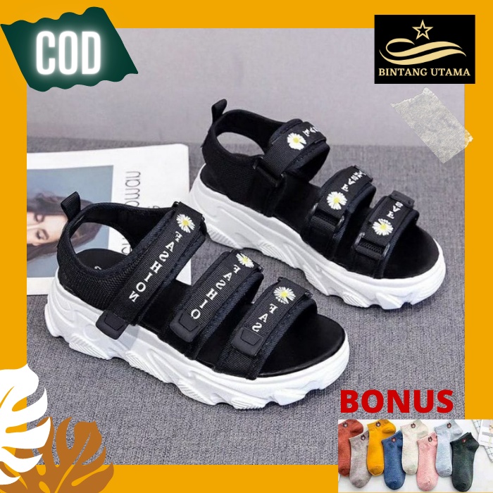 SANDAL GUNUNG WANITA SANDAL OUTDOOR WANITA FLOWER AB05 SANDAL GUNUNG KOREA SANDAL GUNUNG PEREMPUAN C