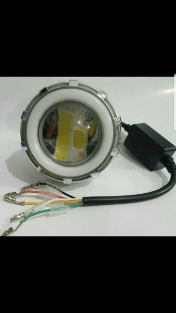 Lampu Projie LED Motor Mobil Jauh Dekat High Low 5 Kabel Double AE DE