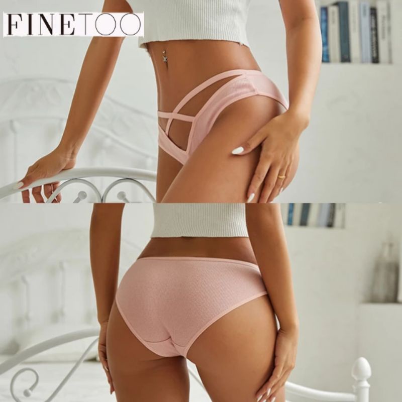 FINETOO FT31 Sexy Celana Dalam Wanita Sport Brief Tali Silang Women Cotton Panty Soft