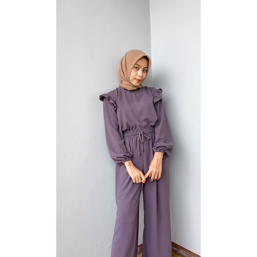 RUBY SET//SETELAN KULOT KRINKEL//OOTD KEKINIAN// SETELAN TERLARIS// SETELAN PALING BANYAK DI MINATI-MAUVE