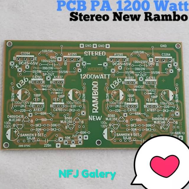 Jual Pcb Power Amplifier Rakitan PCB Power Amplifier 1200 Watt Stereo