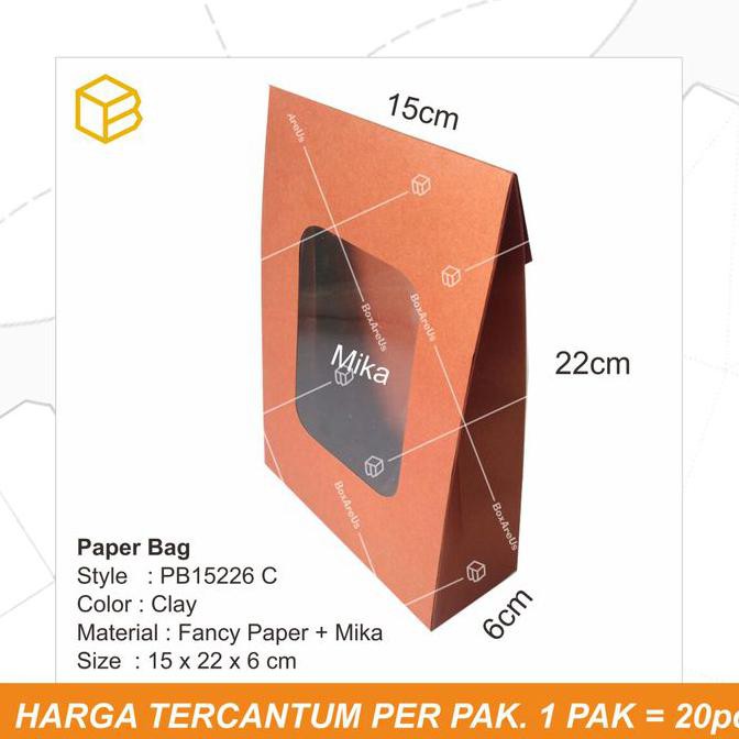 

Produk Unggulan] # Pb15226 Colour | Paper Bag.Cookies Box. Snack Box.Gift Box. - Clay