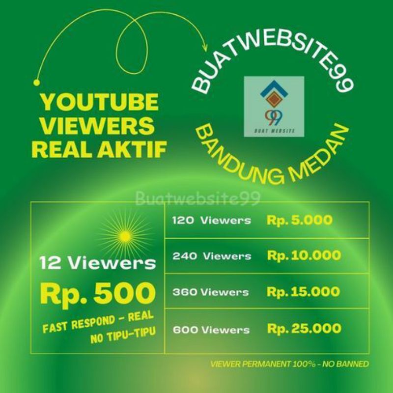 Jual View Youtube-Viewers Youtube 1200 View Murah Bergaransi