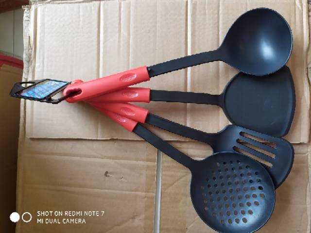 {Garansi termurah}Spatula set isi 4 - turner - slotted turner - soup ladle - skimmer