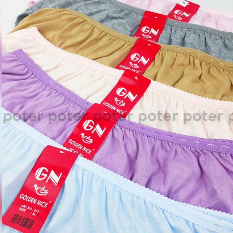 celana dalam cd wanita dewasa golden nick warna muda terang ukuran M L XL XXL KATUN lembut perempuan remaja cewek soft katun lembut elastis original jumbo big size grosir lusinan GN soft