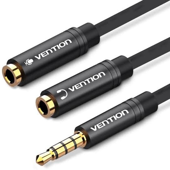 Vention BBMBY 3.5mm male to female 4 pole audio jack mic speaker kabel