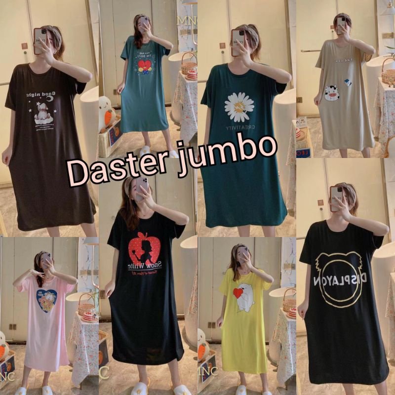 RULIF Daster Baju tidur wanita / Daster piyama wanita baju tidur import spandek jumbo motif lucu