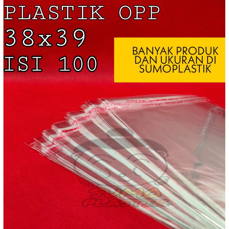 

opp plastik/plastik kaca lem 38x39 (isi 100 lembar)