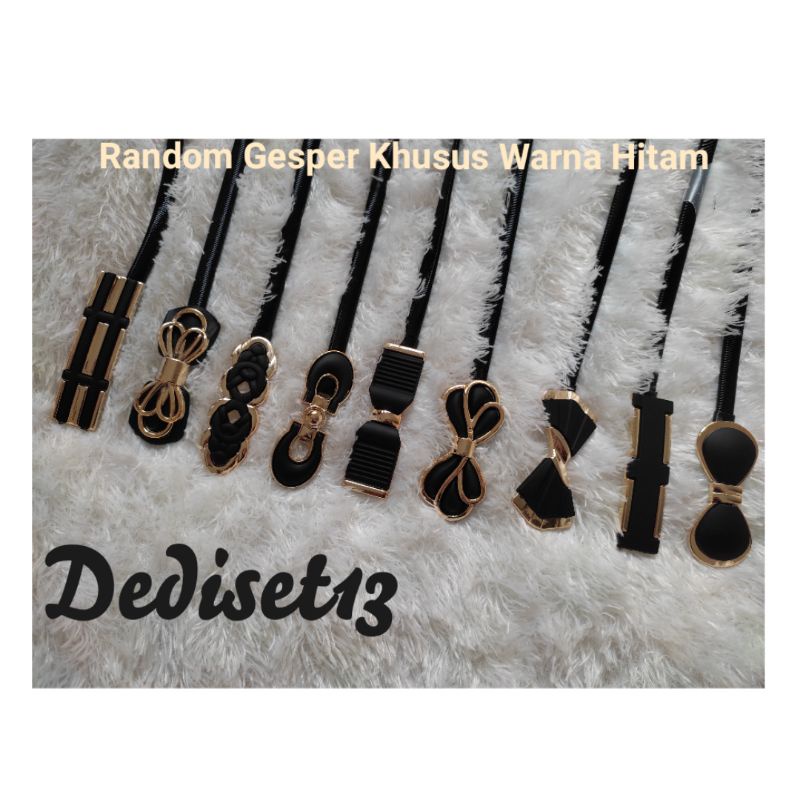 RANDOM Gesper Wanita Per Elastis Korea Belt Wanita Khusus Warna Hitam