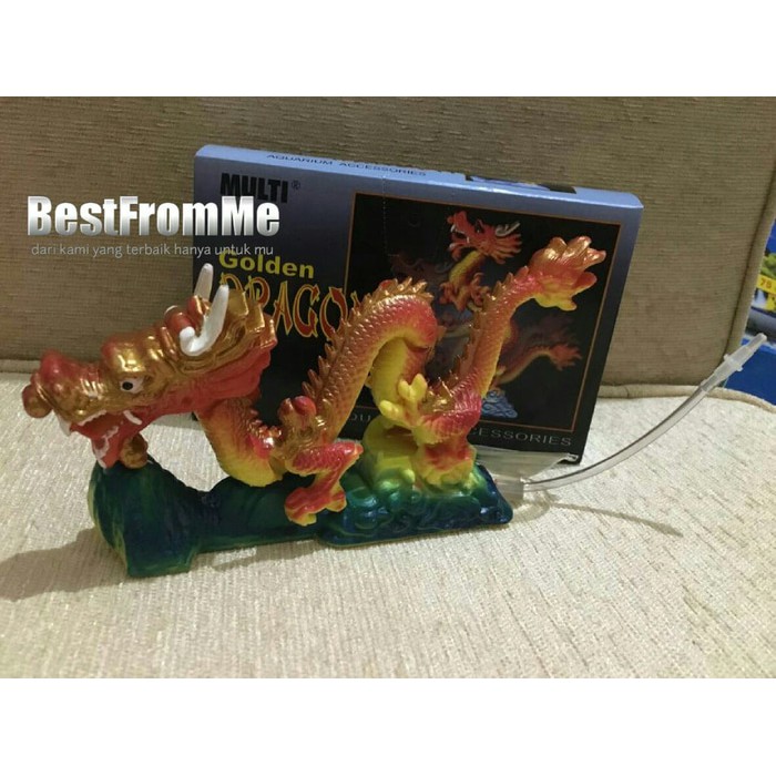 Hiasan Akuarium Aquarium Golden Dragon Naga Gelembung Airator