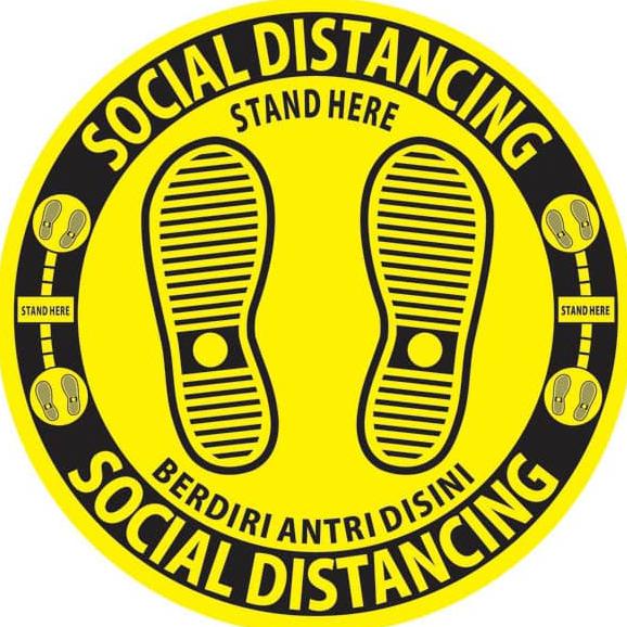 

Lucu Stiker Jaga Jarak Stiker Social Distancing Bulat Kuning Terbatas