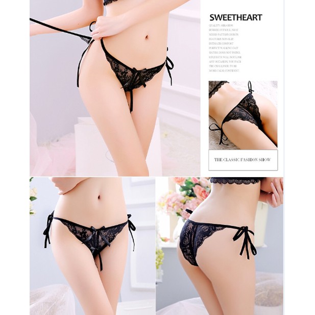 Sexy G String transparan Open Thong Celana Dalam Wanita C055