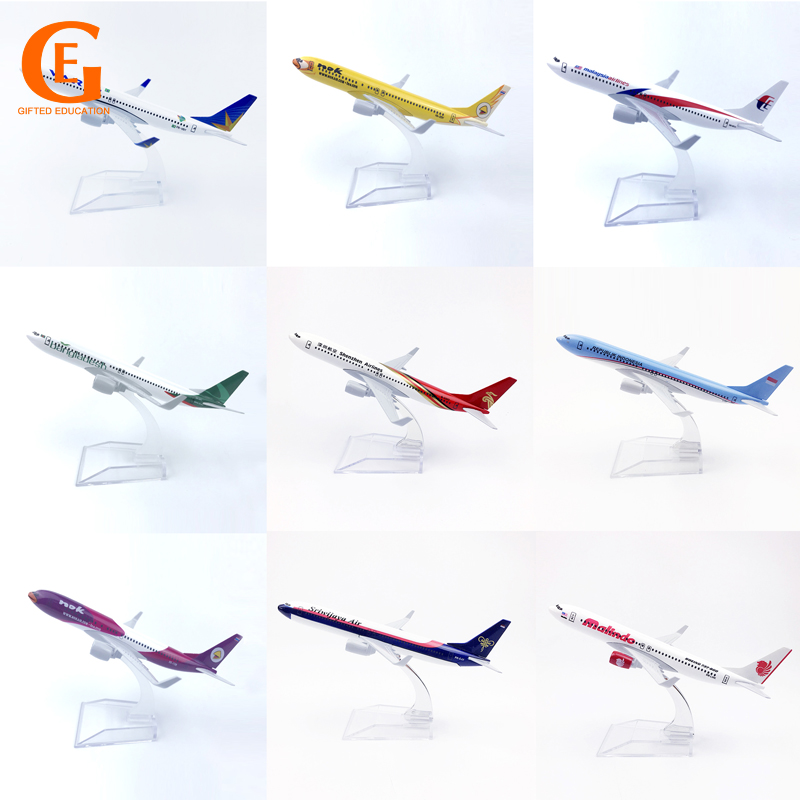 Boeing 737 Model Pesawat Terbang Thai Malindo Bangladesh Brazil Indonesia Shenzhen Airlines B737 Bahan Metal Ukuran 16CM