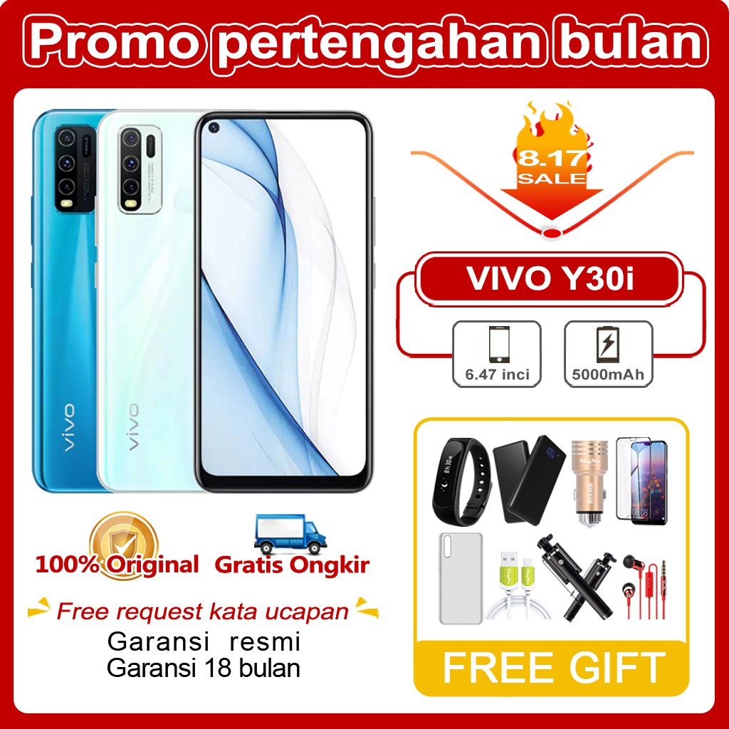 Vivo Y30i 4GB/64GB Moonstone White 6.47" | Garansi Resmi