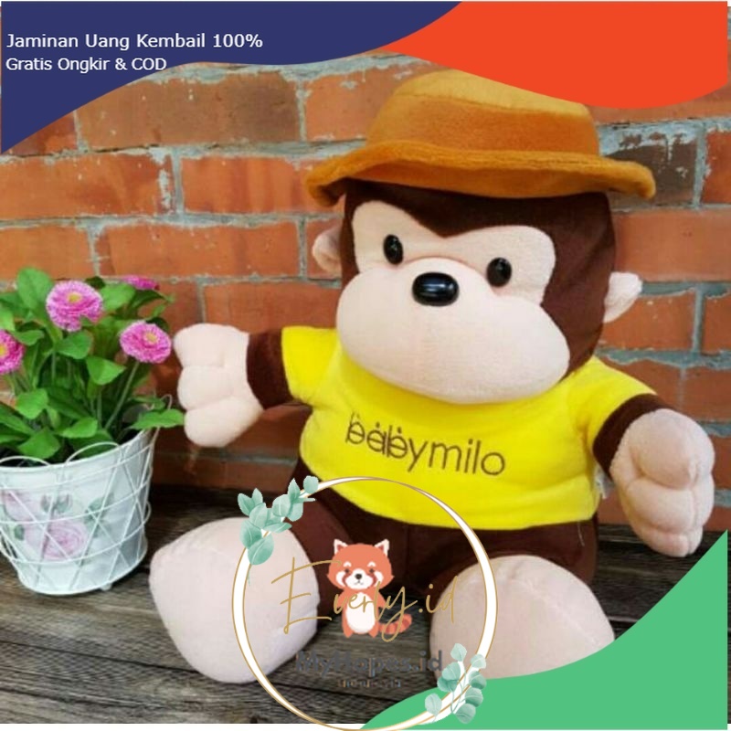 SNI BONEKA MONYET 55 cm  BABY MILO untuk kado ulang tahun anak pacar teman laki perempuan pria wanita cowok cewek   gemes import ori premium original JUMBO BESAR MINI KECIL  everly.id everlyid gemoy lucu