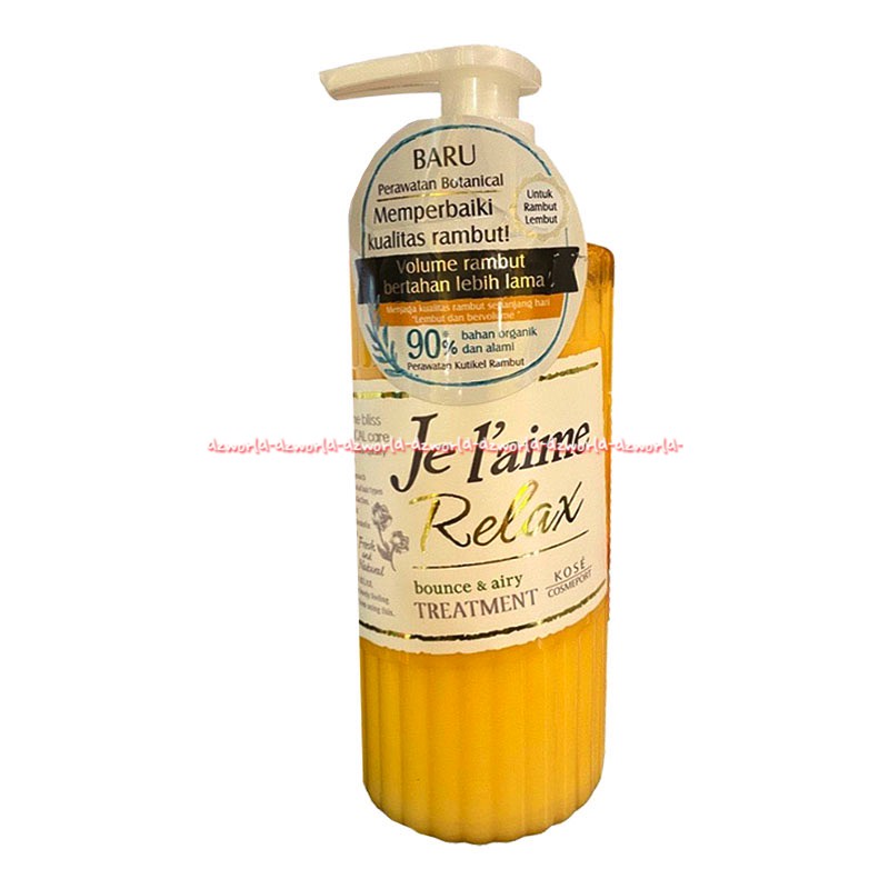 Je L'aime Relax Bounce &amp; Airy Treatment 500ml Kose Cosmeport Perawatan Botanical Memperbaiki Kualitas Rambut Lembut Volume Rambut Je Laime JeL'aime