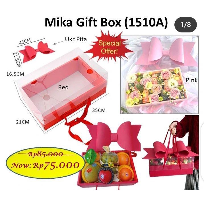 

Mika gift box - box mika - box bunga - kotak kado barang florist 1510A
