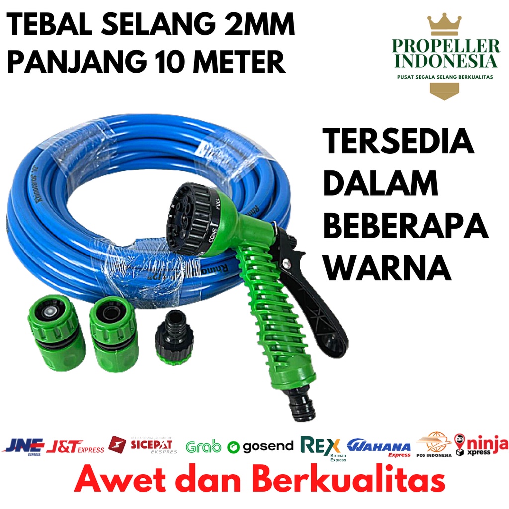 Selang Air Dop 1/2 2mm dan Semprotan Paket 10 Meter Slang Air Set