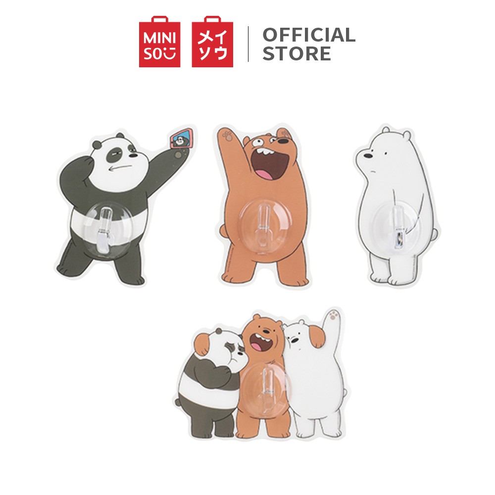  MINISO  We Bare Bears Gantungan  Kait Transparan Dinding 
