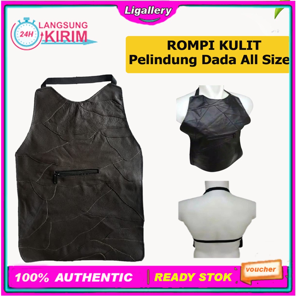 [BISA COD]  1Pcs Rompi Kulit Motor Vest Penahan Anti Angin Pelindung Dada Windbreaker 1 Sisi Saku De