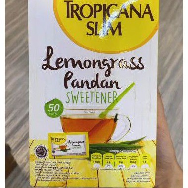 

Tropicana Slim LEMONGRASS PANDAN SWEETENER pemanis gula ( 50 sachets ).
