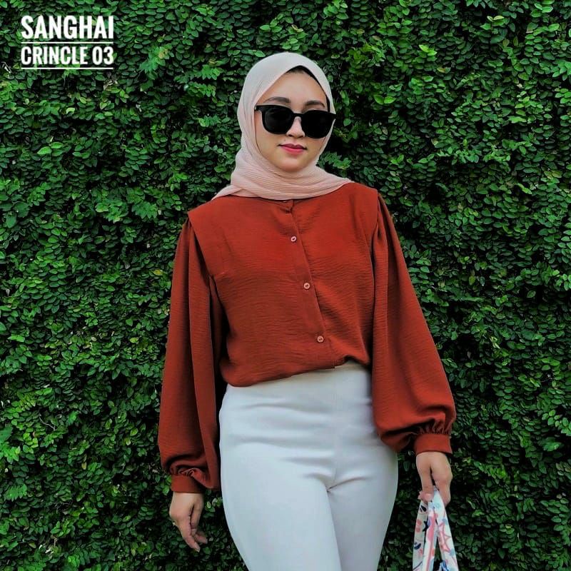 OOTD KEMEJA HANIN KEMEJA WANITA KEKINIAN MOTIF POLOS