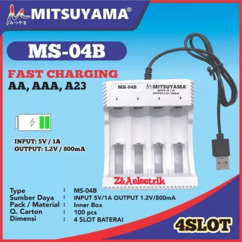 Charger Batrai 4 Slot MS-04B MITSUYAMA