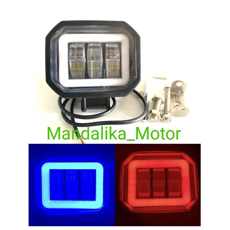 Lampu tembak Sorot Kotak Cwl K30 3 Mata Lampu Daymaker Kotak 3 Lensa 30 Watt led Cwl Mobil Motor