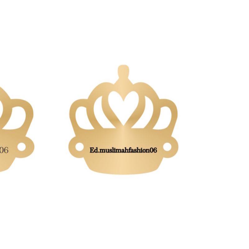 

label akrilik Ed.muslimahfashion ukuran 2x2 cm gold tua 50 pcs