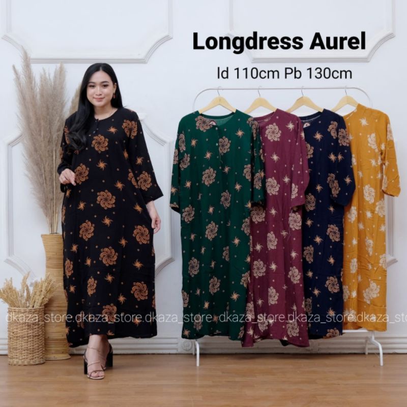 DASTER PANJANG BATIK - BUSUI DADA KANCING - SEMATA KAKI NON RUFFEL - DKAZA STORE-AUREL