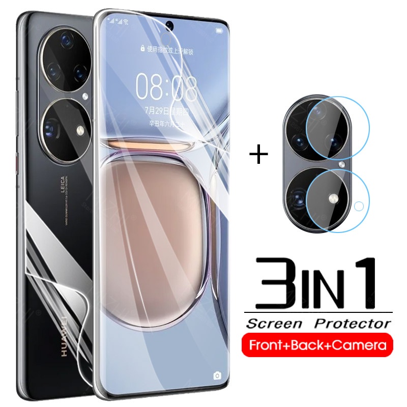 Pelindung Layar Huawei P50 Pro paket 3 in 1 berbahan hydrogel