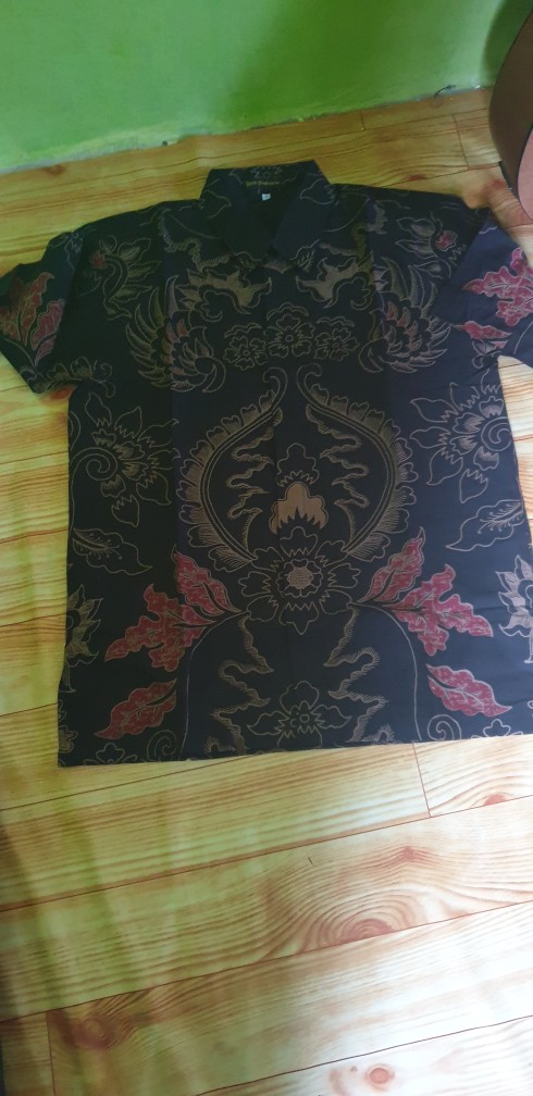 Prabowo Pendek Kemeja Batik Pria Lengan Kain Atasan Couple Hem Baju Cowo Cowok Jumbo Modern Premium