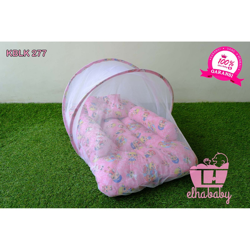 PROMO..SET KASUR BAYI TENDA KELAMBU NEWBORN BANTAL GULING KARAKTER LUCU BABYBESS KAIN KATUN ORIGINAL