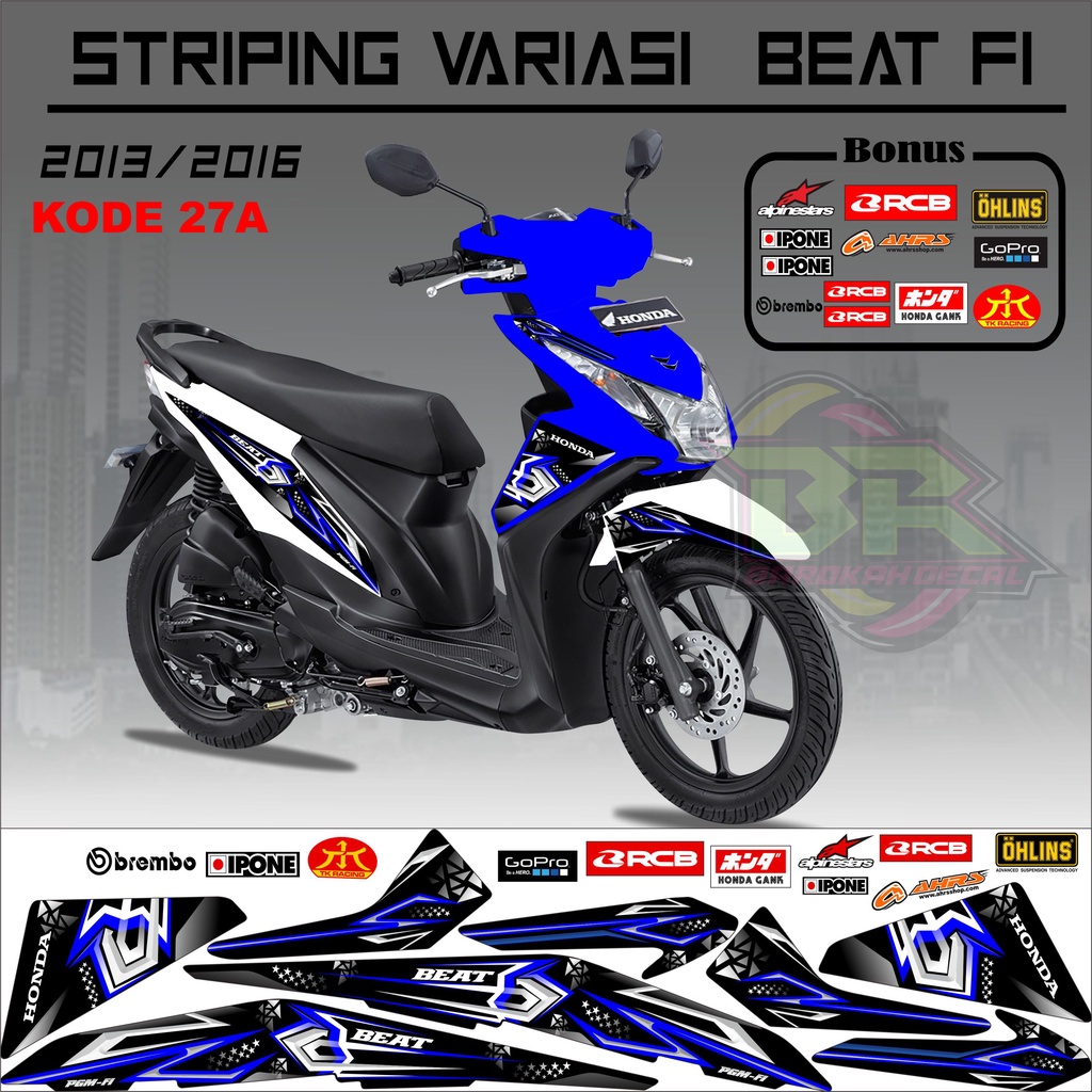 Striping Beat Fi 2013-2016 Stiker Lis Motor Beat Variasi kode 27