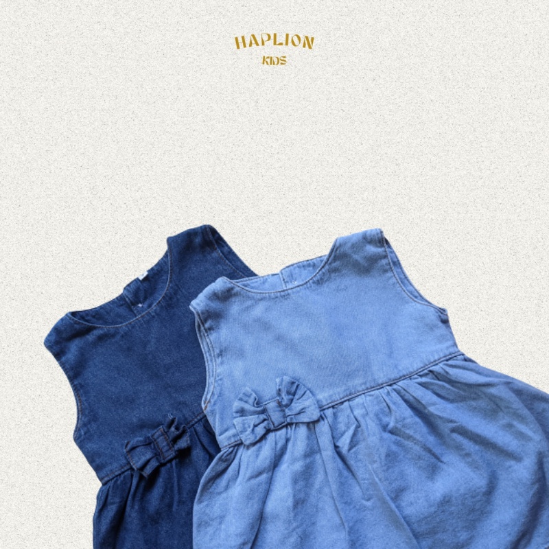 Dress Jeans Tanpa Lengan Kutung Anak Perempuan 1 - 6 Tahun | Haplion Kidswear