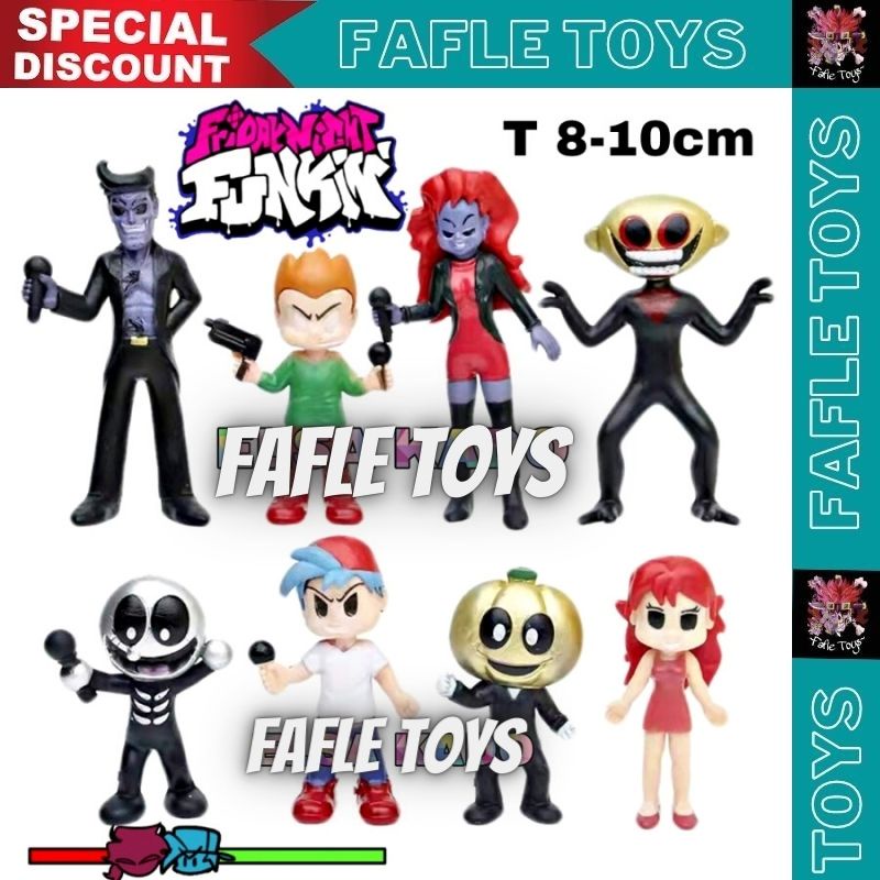 Friday Night Funkin Game Fnf Figure Set 8 Mainan Pajangan Kue Topper / Figure Friday Night Funkin se