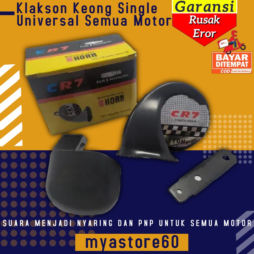 Klakson Kelakson Horn Keong Single Singel Aksesoris Sparepat Motor Universal PNP Semua Motor