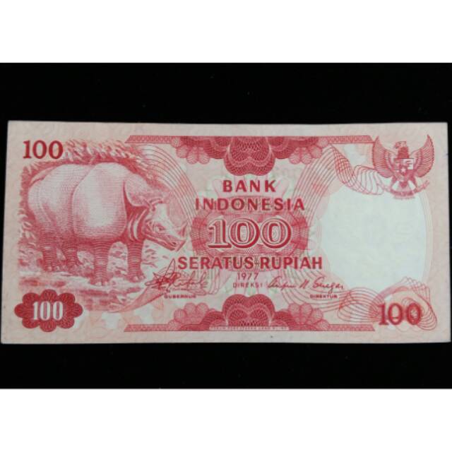 Uang kuno Rp 100 badak 1977 jadul lama mahar nikah unik bekasi