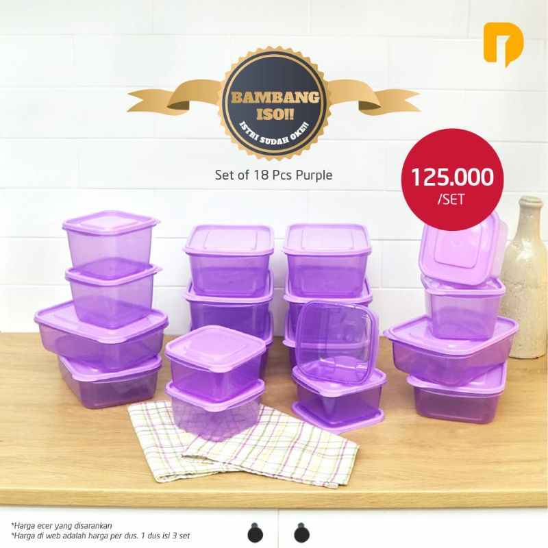 DUSDUSAN Bambang Iso set of 18 pcs purple Food Organizer Tempat Penyimpanan Makanan Kulkas
