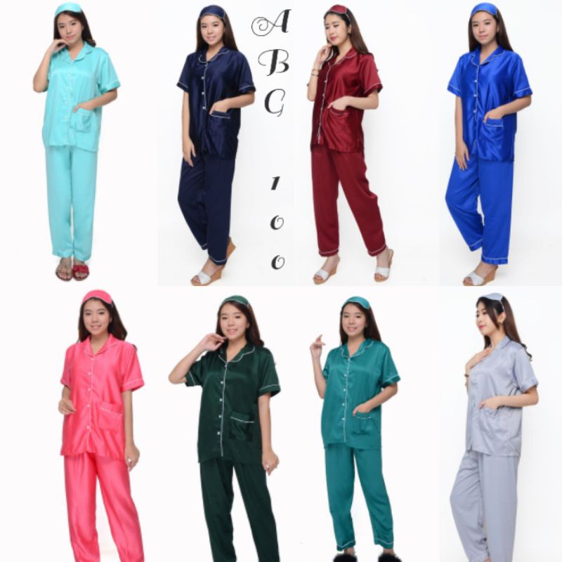 Piama Satin Abg Baju Tidur Dewasa Polos