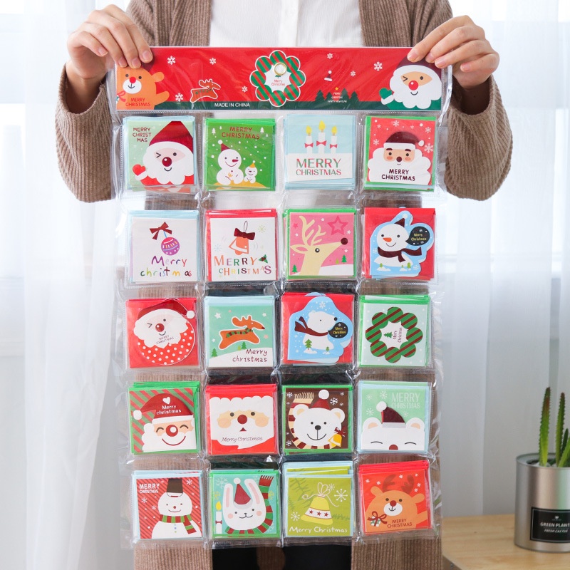 144pcs / set Kartu Ucapan Natal Kecil Dengan Amplop