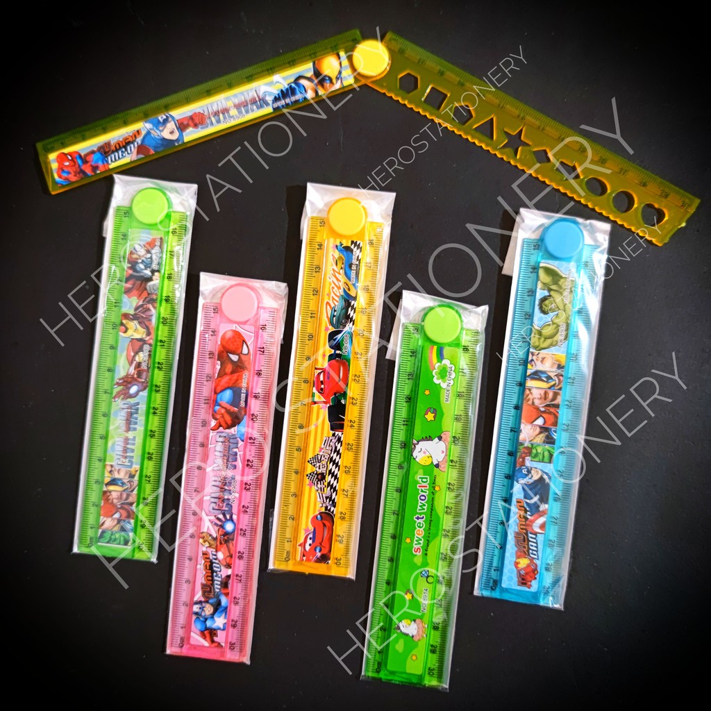 

SATUAN Ruler penggaris lipat plastik motif karakter fancy 30 cm