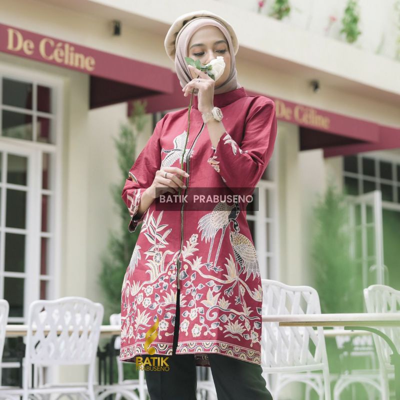 Tunik Wanita Motif Agustin Batik Printing Batik Prabuseno Batik Modern Tunik Wanita Tunik Modern Tun