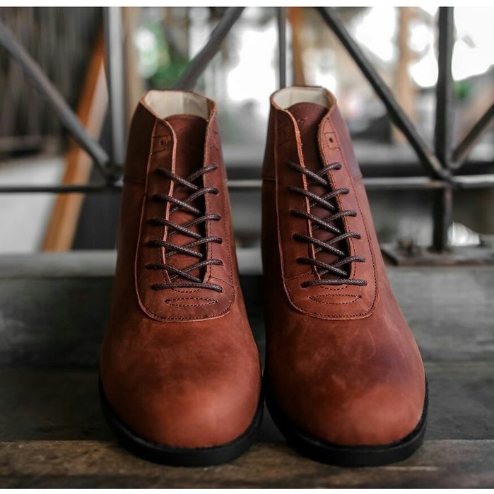 Buena Brown | Sepatu Kulit Asli Vintage Klasik Pria Cowok Casual Boots Footwear Ori | FORIND Zapato