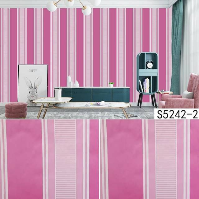 WALLPAPER STIKER DINDING PAKET HEMAT 5 ROLL ( BUY 4 GET 1 FREE ) WALLPAPER STICKER DINDING/ WALLPAPER RUANG TAMU/ WALLSTICKER/ MOTIF SALUR BEST SELLER !!! SALUR HIJAU / SALUR BIRU / SALUR PINK GH026