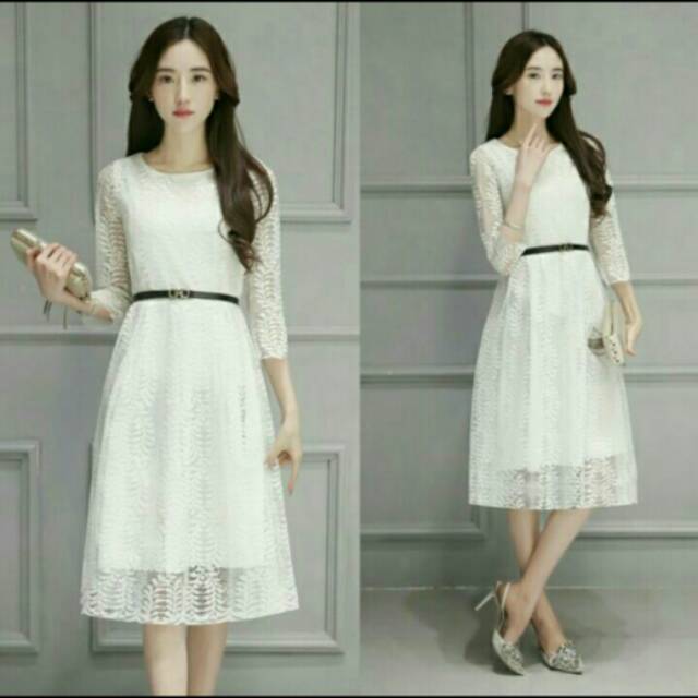 dress putih simple