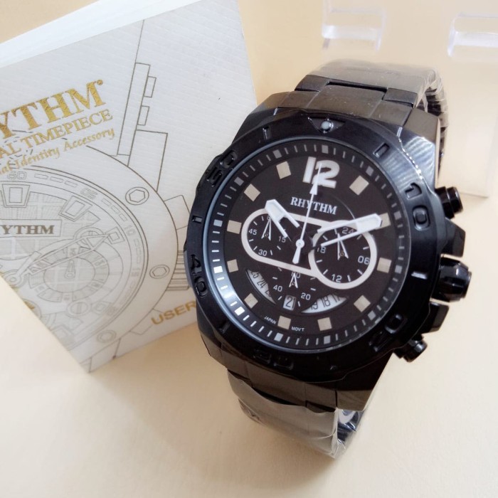 Jam Tangan Pria RHYTHM 1408 Original Stainless Steel