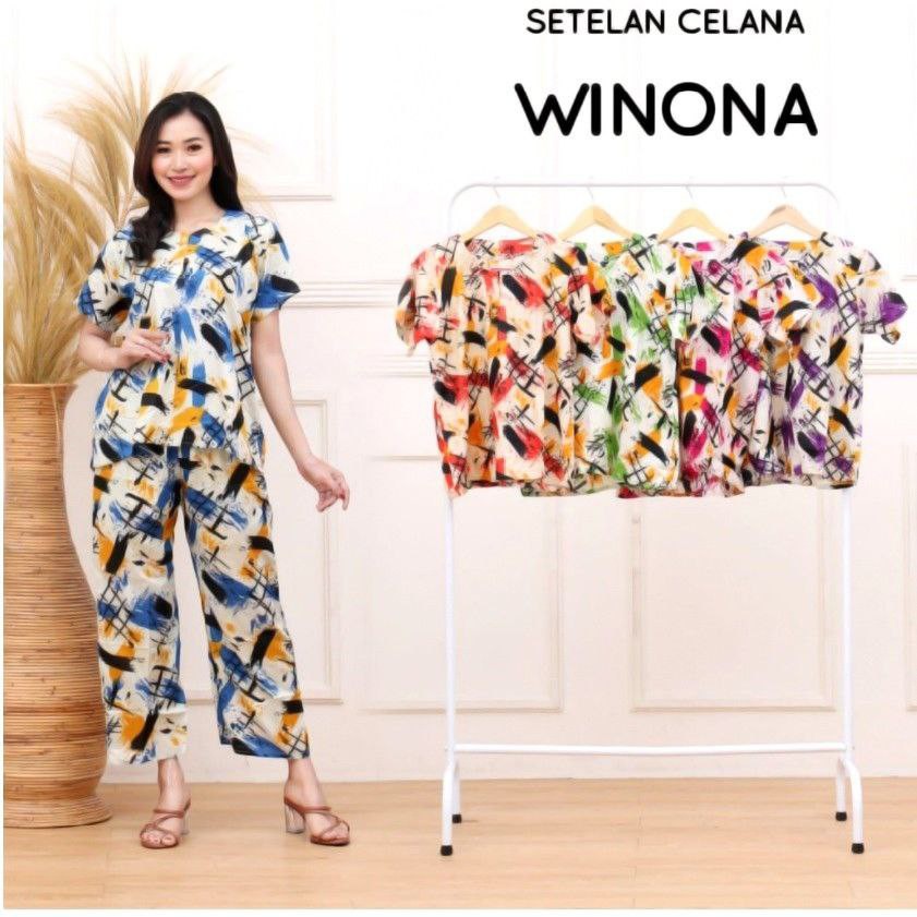 Setelan Celana Winona / Baju Setelan / Piyama / Baju Tidur